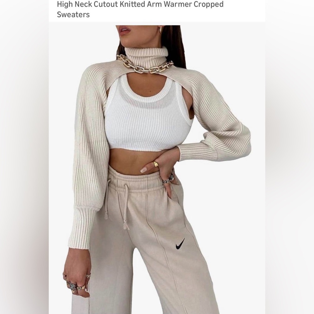 Forever 21 White Turtleneck Sweater
